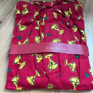 Club Room Flannel Red Pajama Pants w/ Yellow Martini Glasses with Green Olives 🍸